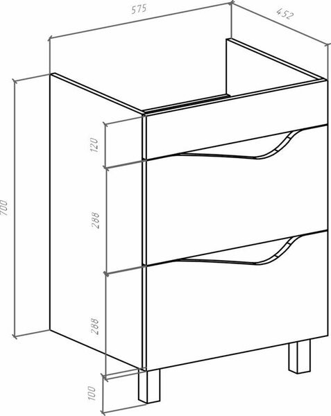 Тумба под раковину Bellezza Эйфория 60 4639109660035